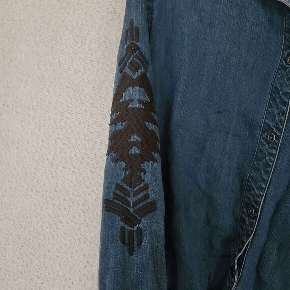 Rails Women's Nor 6033 087 Ashland Dark Vintage Embroidery Button Up Top Small - Picture 8 of 11